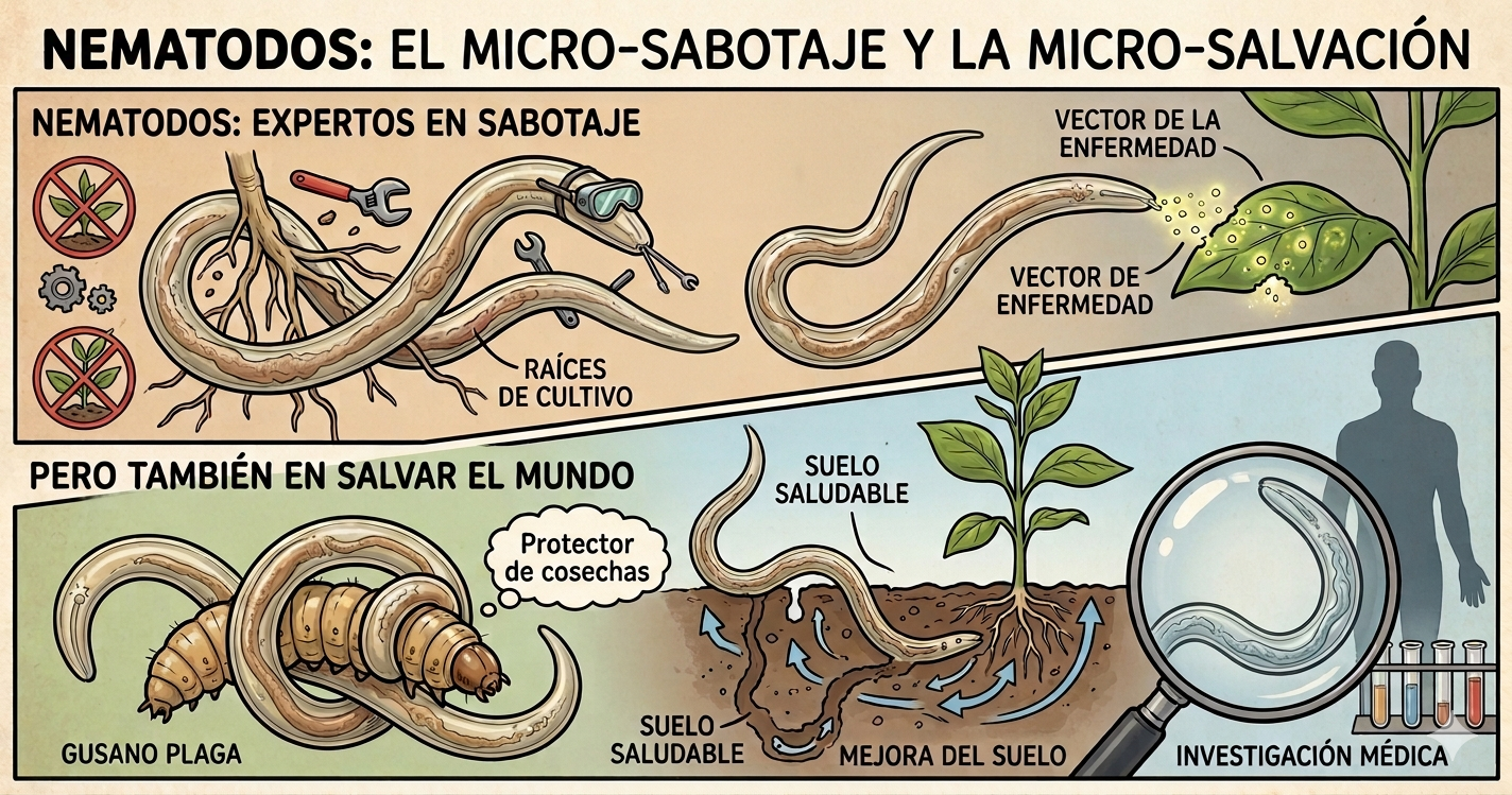 Doble papel de los nematodos